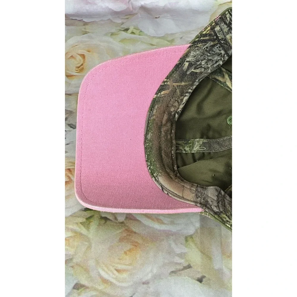 Realtree Girl Embroidered Hat Green Pink RG Cap Adjustable Strapback OS Cotton